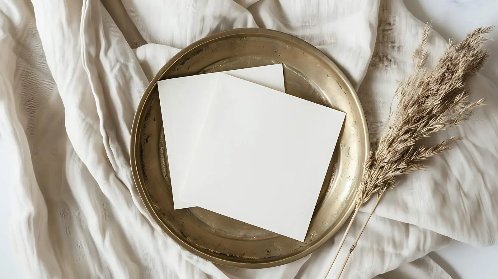 Blank Paper Sheet Mockup on Brass Plate — free download from Dotvec
