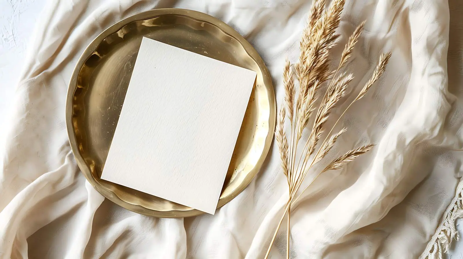 Blank Paper Sheet Mockup on Brass Plate — free download from Dotvec