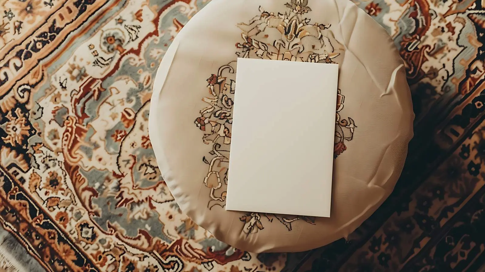 Blank Paper Sheet Cards Mockup with Round Ornament — free download from Dotvec