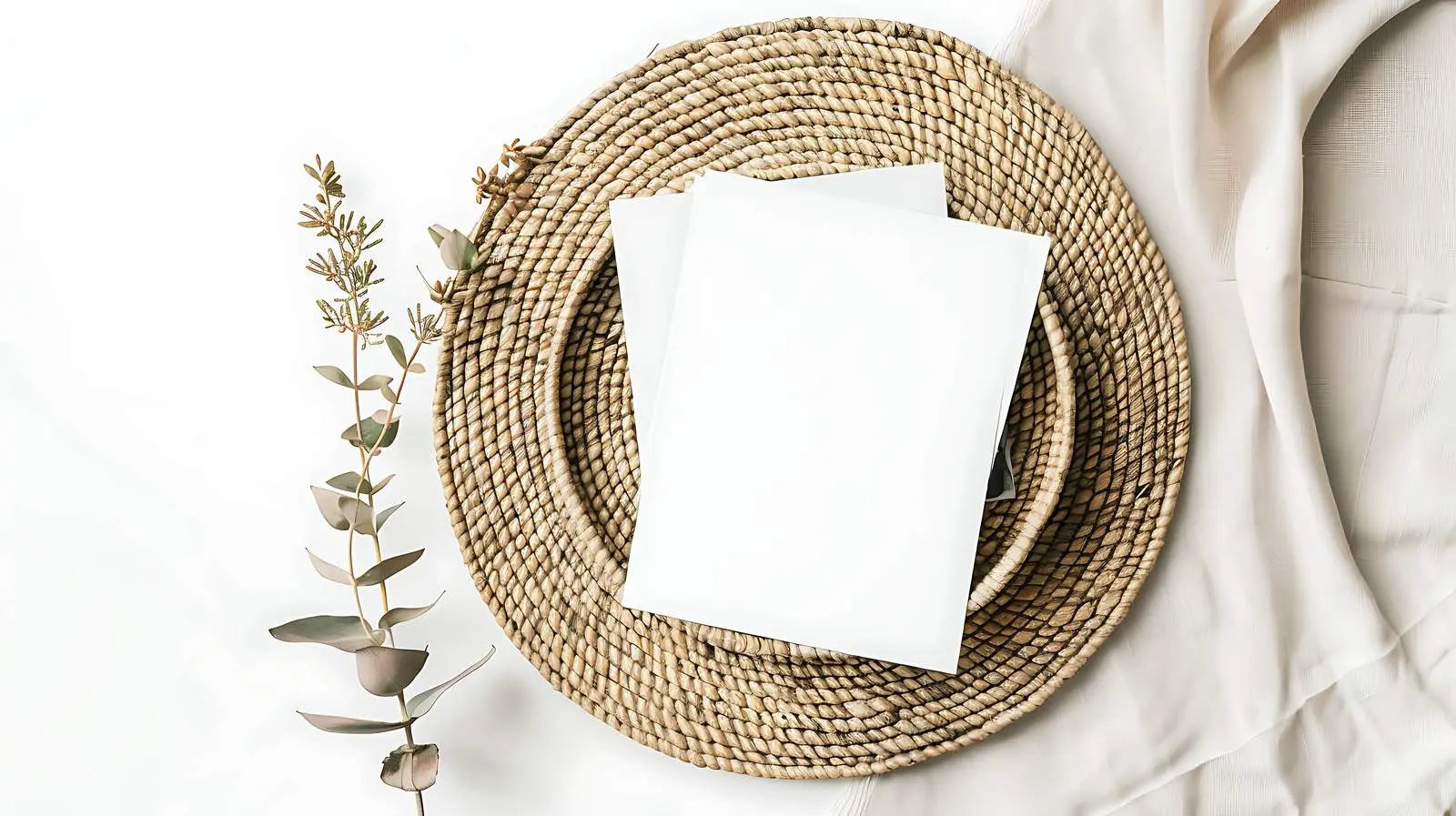 Blank Paper Sheet Mockup with Round Ornament — free download from Dotvec