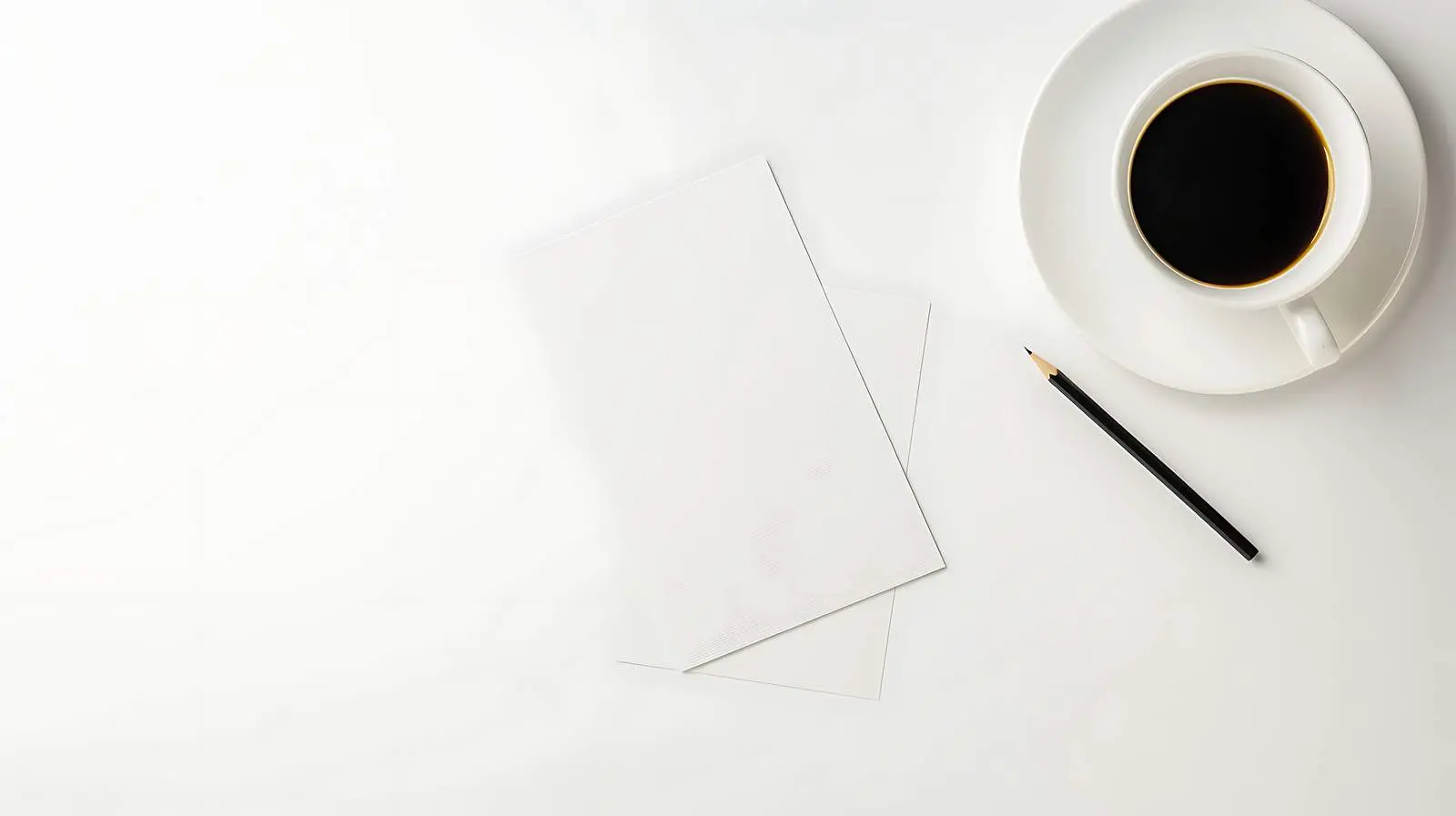 Blank Paper Sheet Cards on Table Mockup – free e card image from Dotvec