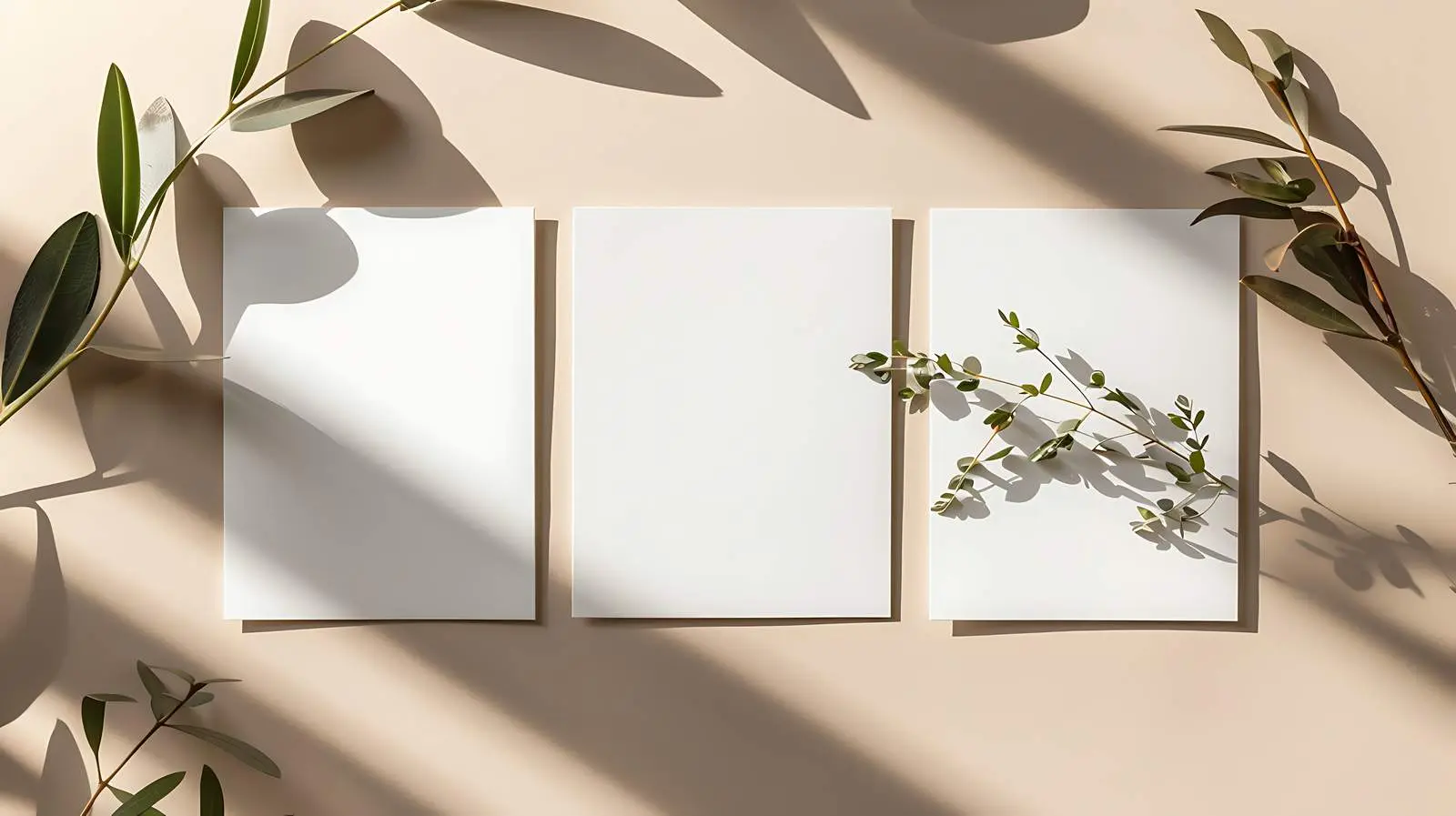 Blank Paper Sheet Cards on Tan Beige Background — free download from Dotvec