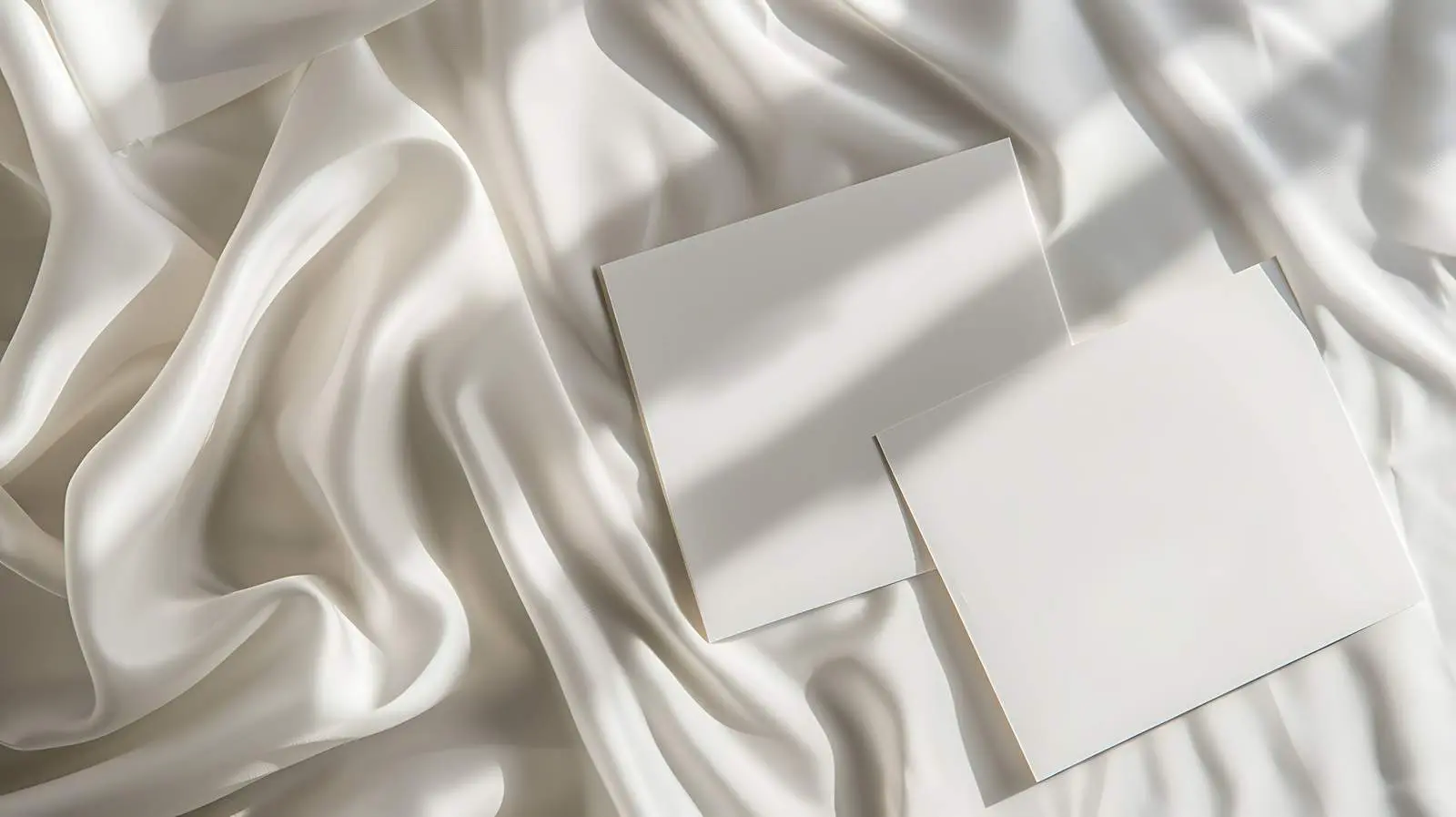 Blank Paper Sheet Cards in Sunlight – free digital mockup image from Dotvec