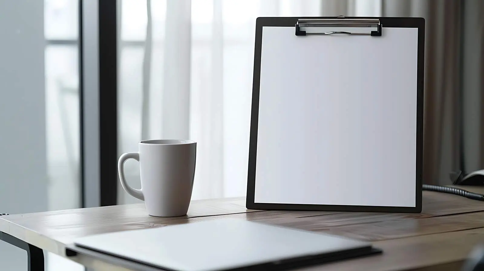 Workstation Setup with Clipboard and Mug — free download from Dotvec