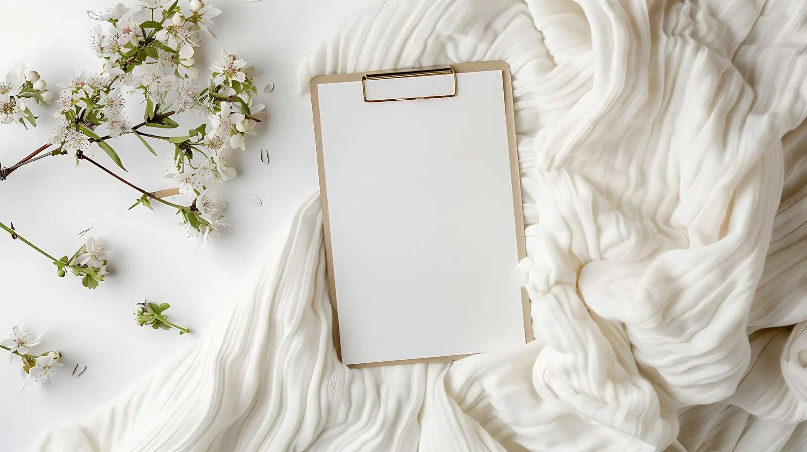 Blank Paper Sheet on Clipboard with Flower — free download from Dotvec