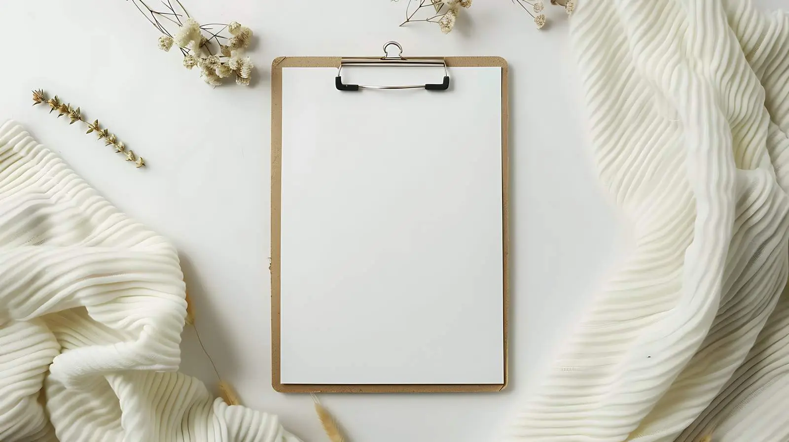 Blank Paper Clipboard Mockup with Floral Design — free download from Dotvec