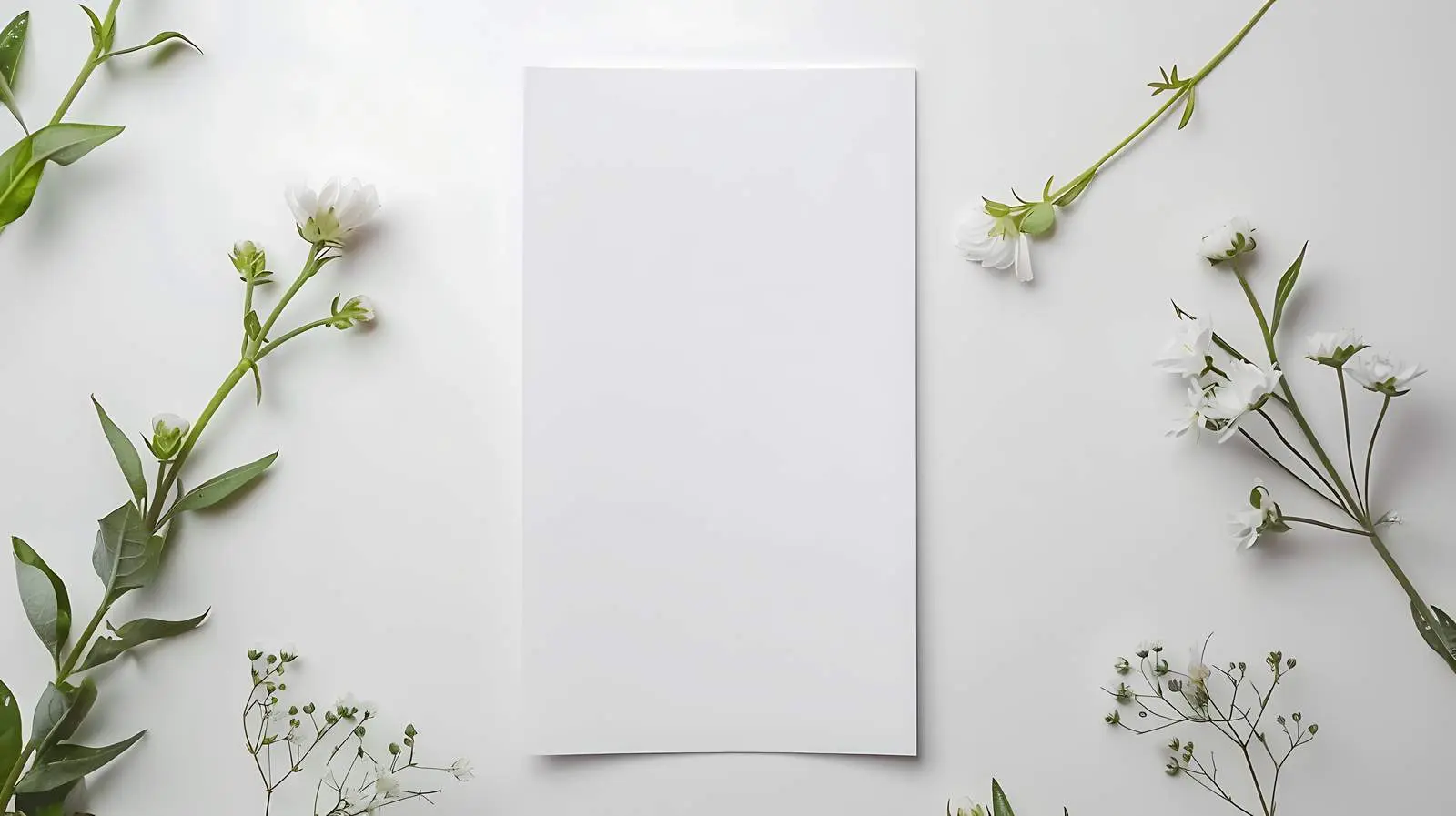 Blank Paper Sheet with Mockup and Flower — free download from Dotvec