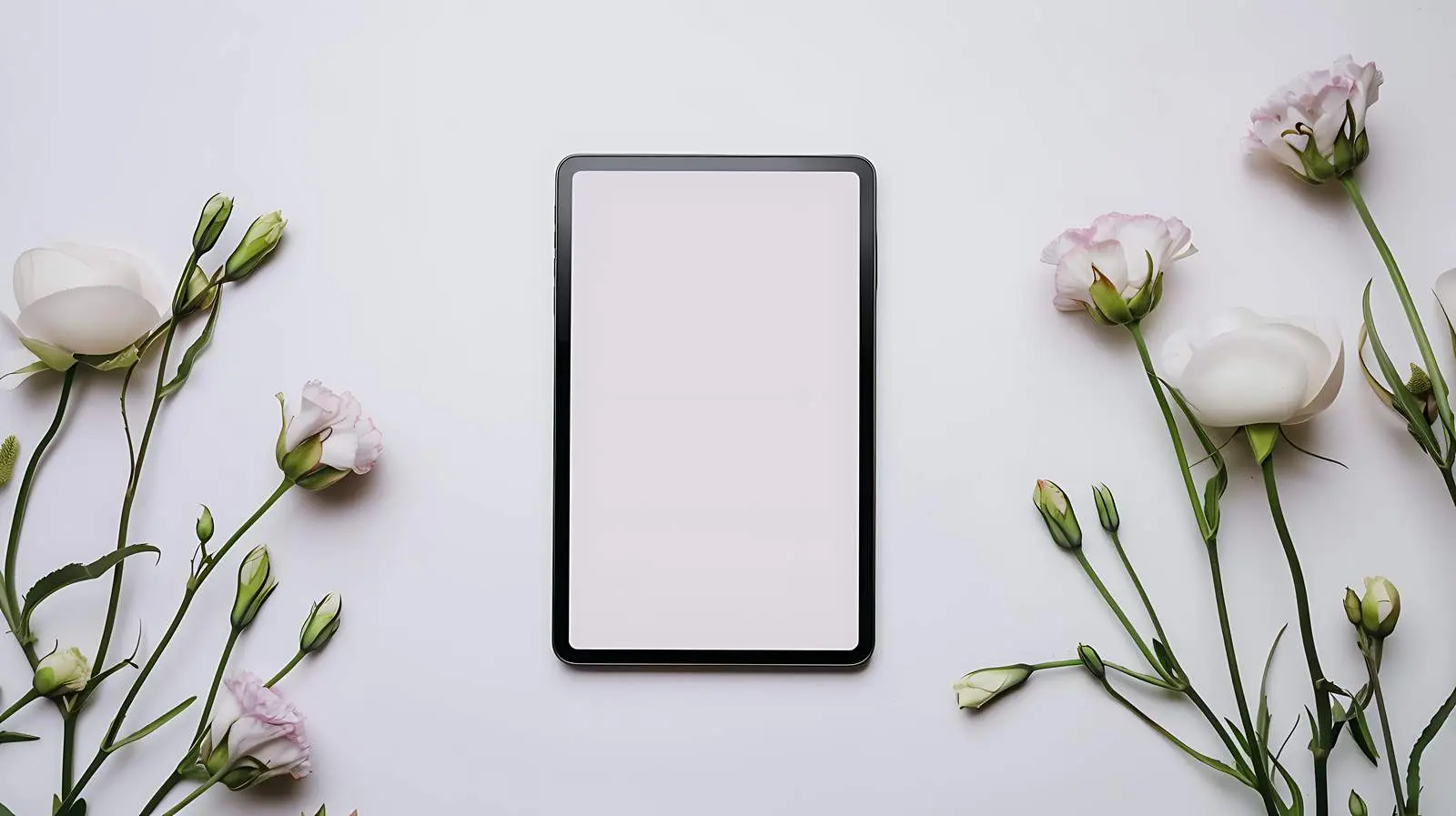 Blank Paper Sheet Mockup with Flower Decor — free download from Dotvec