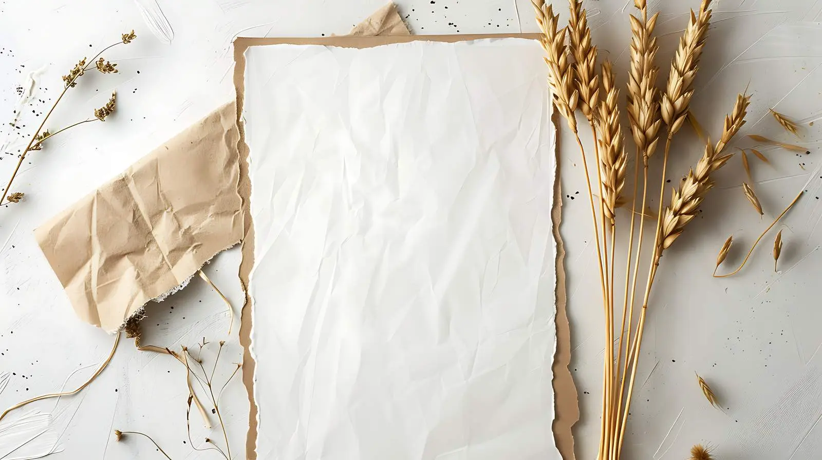 Blank Paper Sheet Mockup with Straw Stand – free digital mockup image from Dotvec