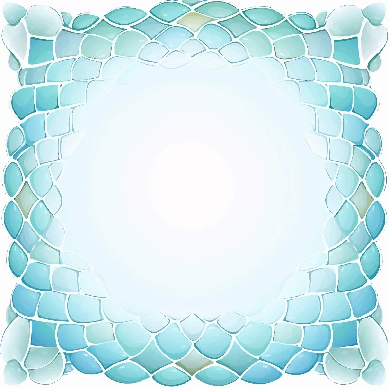 Pastel Blue Fish Scales Frame Template Illustration — free download from Dotvec