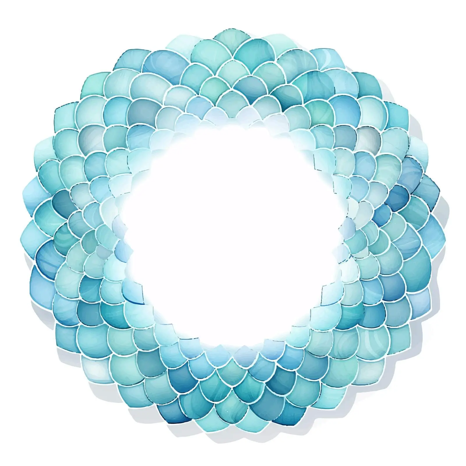 Pastel Blue Fish Scales Frame Template Illustration — free download from Dotvec