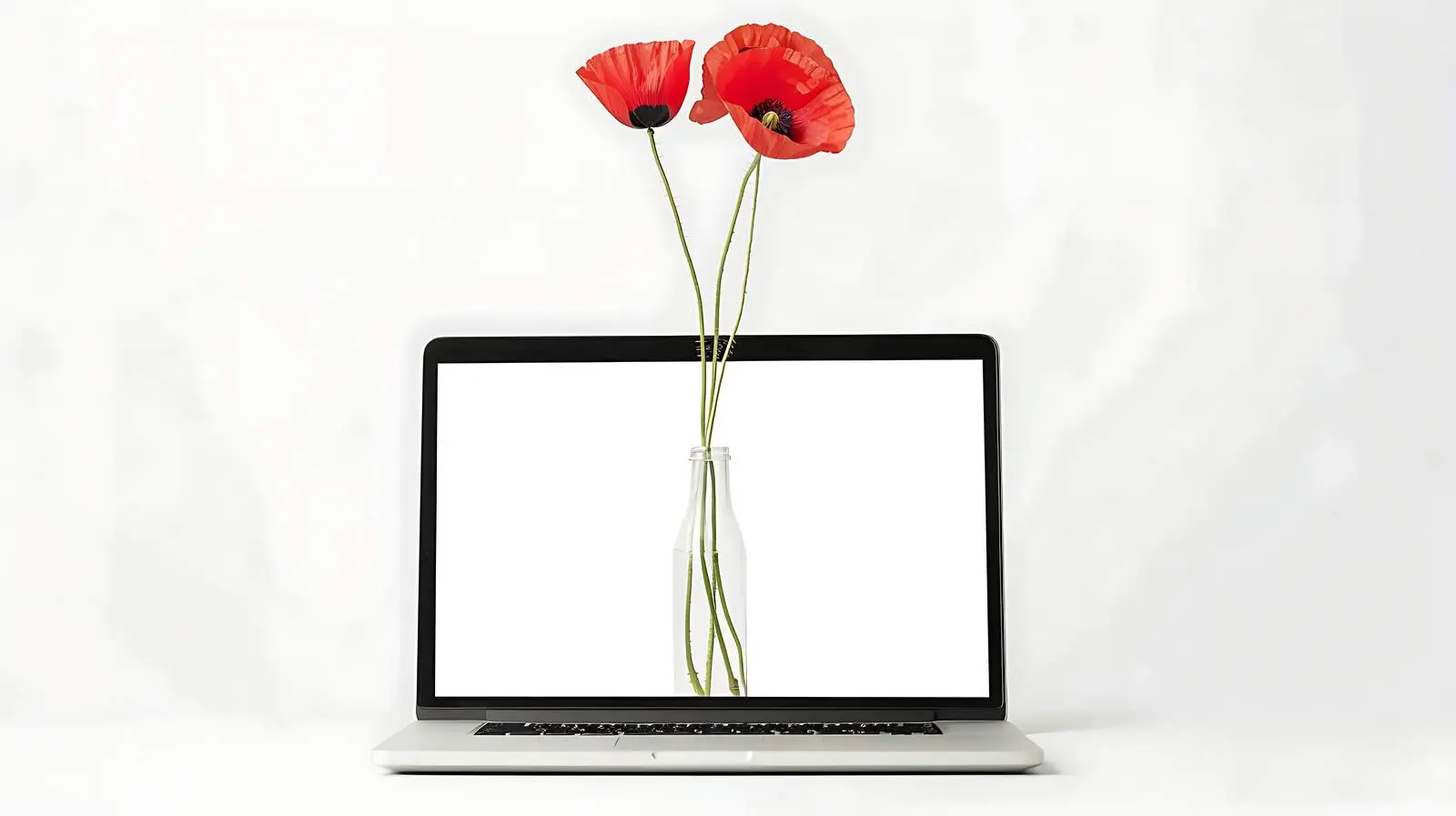 Minimalist Laptop with Blank Screen and Copy Space – free blank background image from Dotvec
