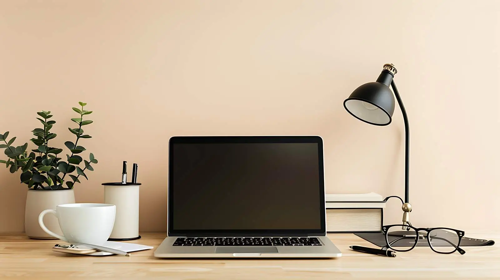 Blank Laptop on Home Office Desk Workspace — free download from Dotvec