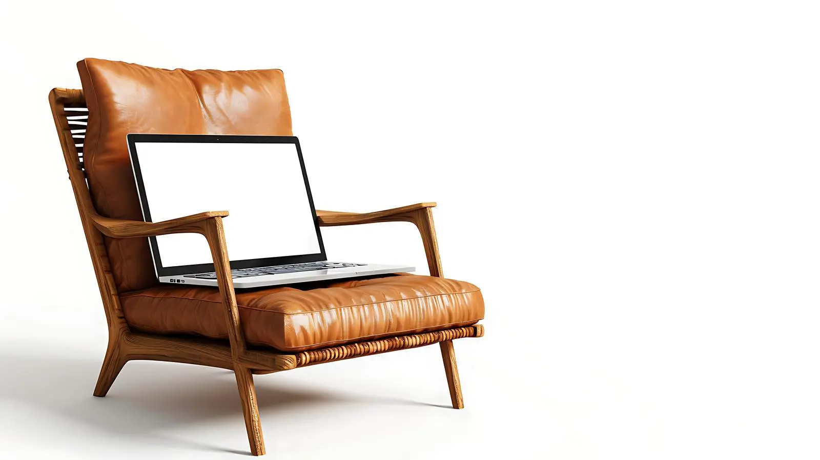 Blank Screen Laptop on Ginger Lounge Chair — free download from Dotvec