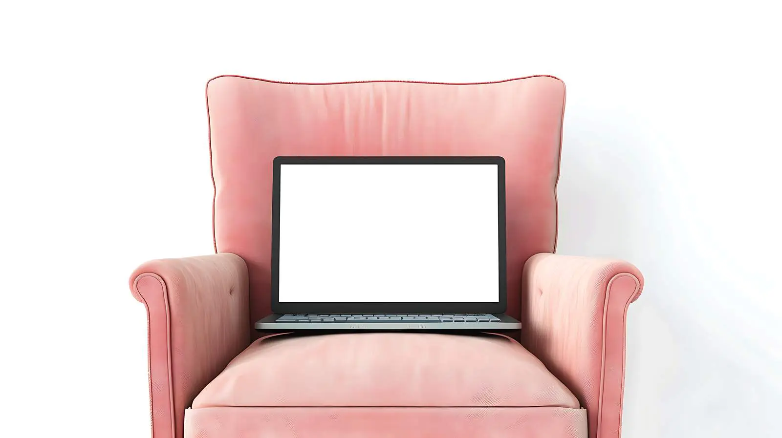 Blank Screen Laptop on Peach Lounge Chair — free download from Dotvec