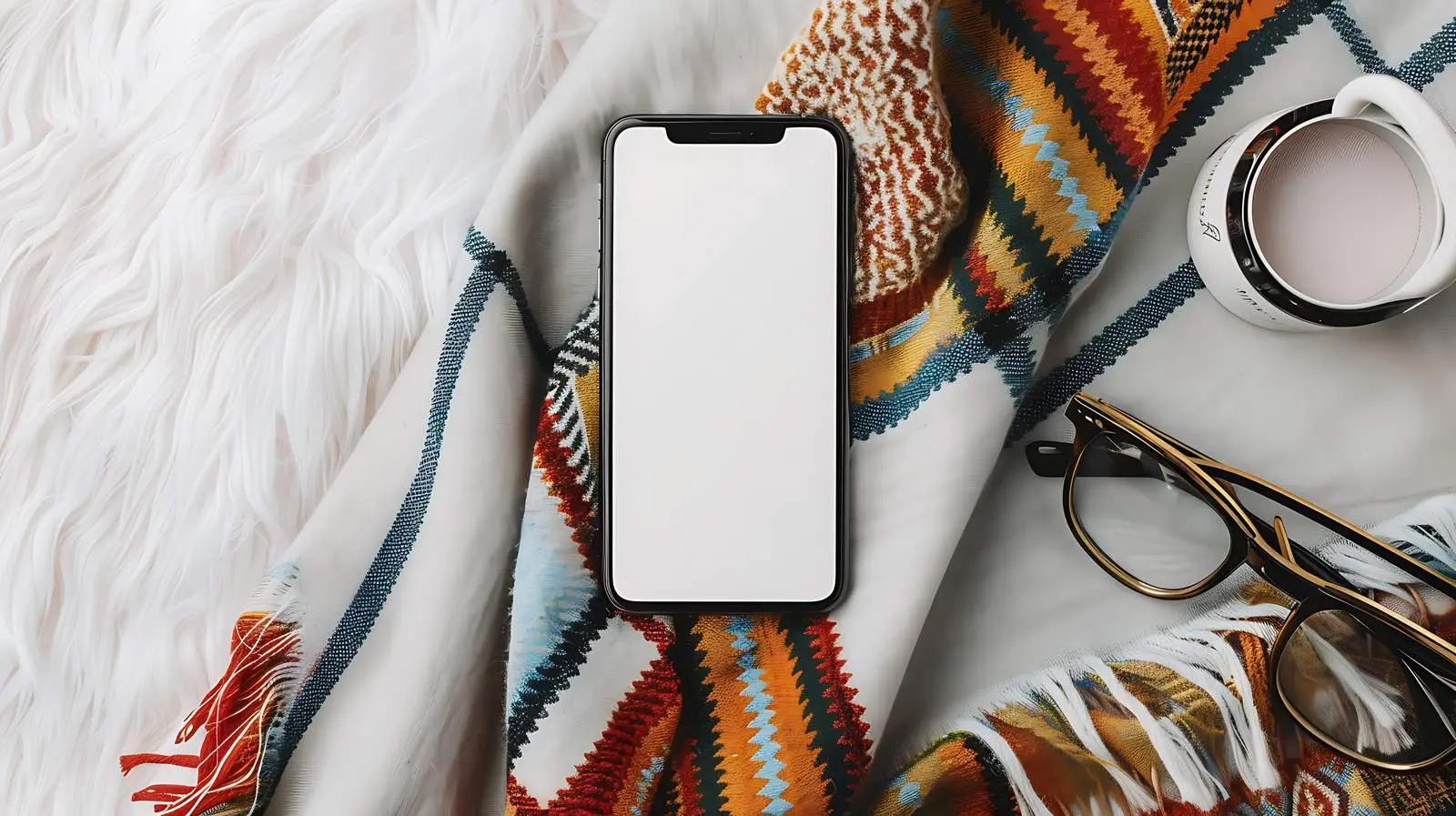 Minimalist Flat Lay of Blank Mobile Phone — free download from Dotvec