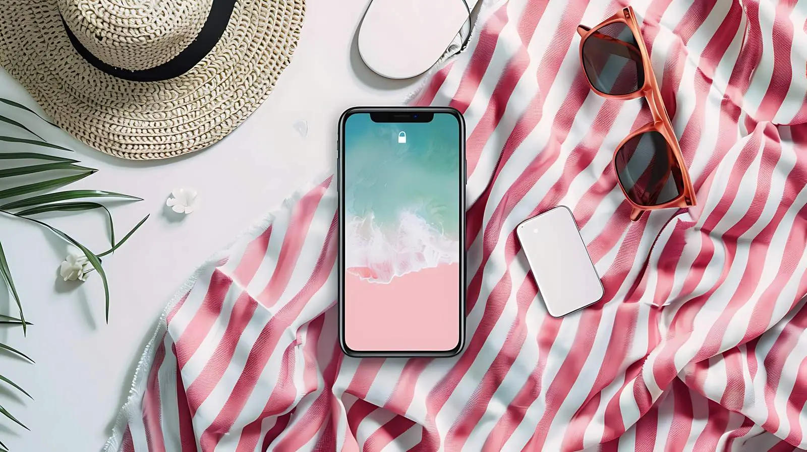 Minimalist Flat Lay of Blank Mobile Phone — free download from Dotvec