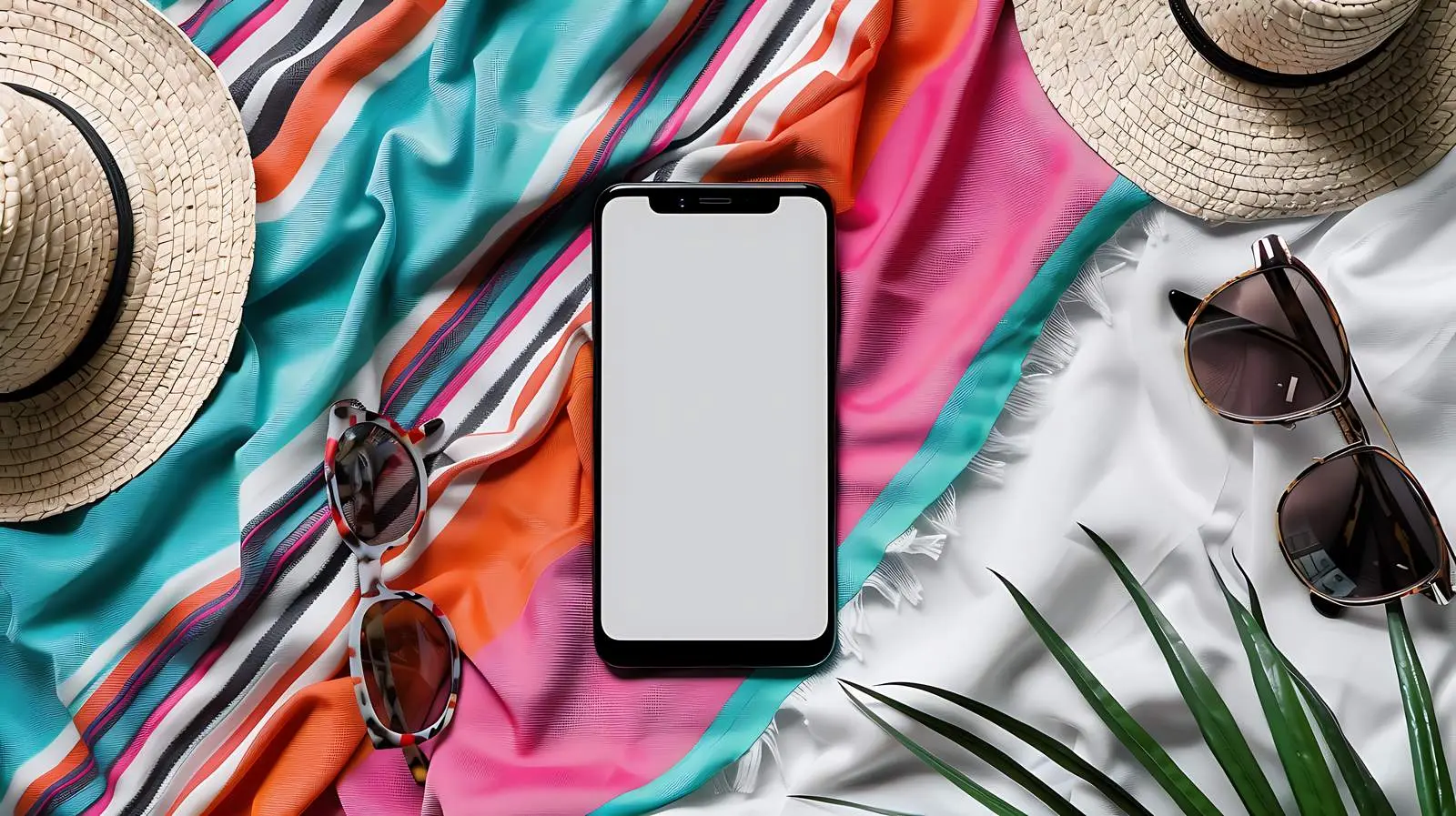 Minimalist Flat Lay of Blank Mobile Phone — free download from Dotvec