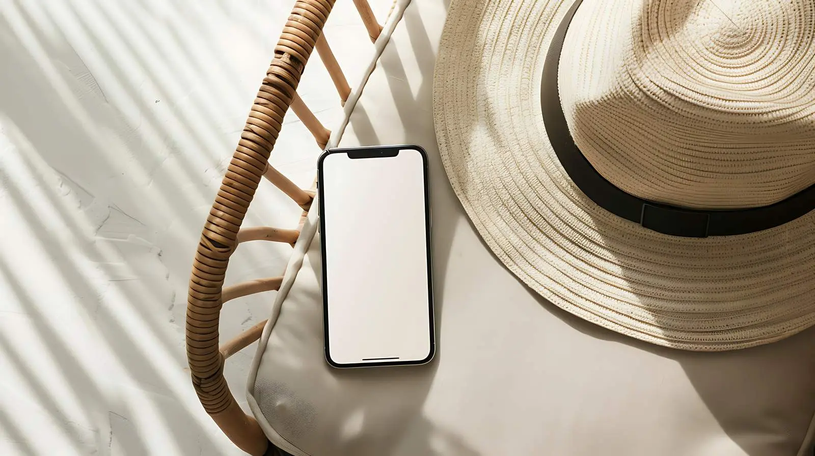 Elegant Mobile Phone on Chair with Blank Screen — free download from Dotvec