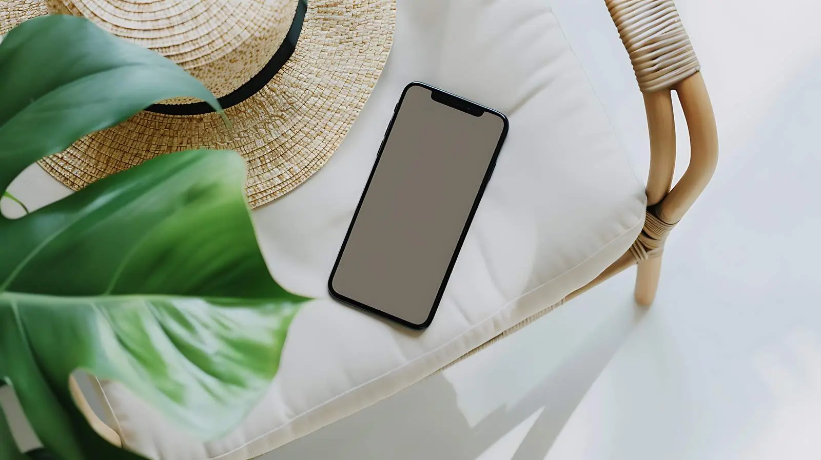 Elegant Mobile Phone on Chair with Blank Screen — free download from Dotvec