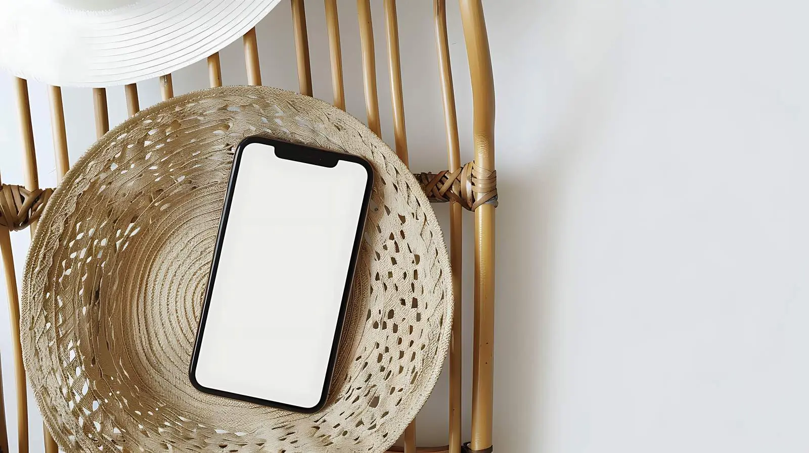 Elegant Mobile Phone on Chair with Blank Screen — free download from Dotvec