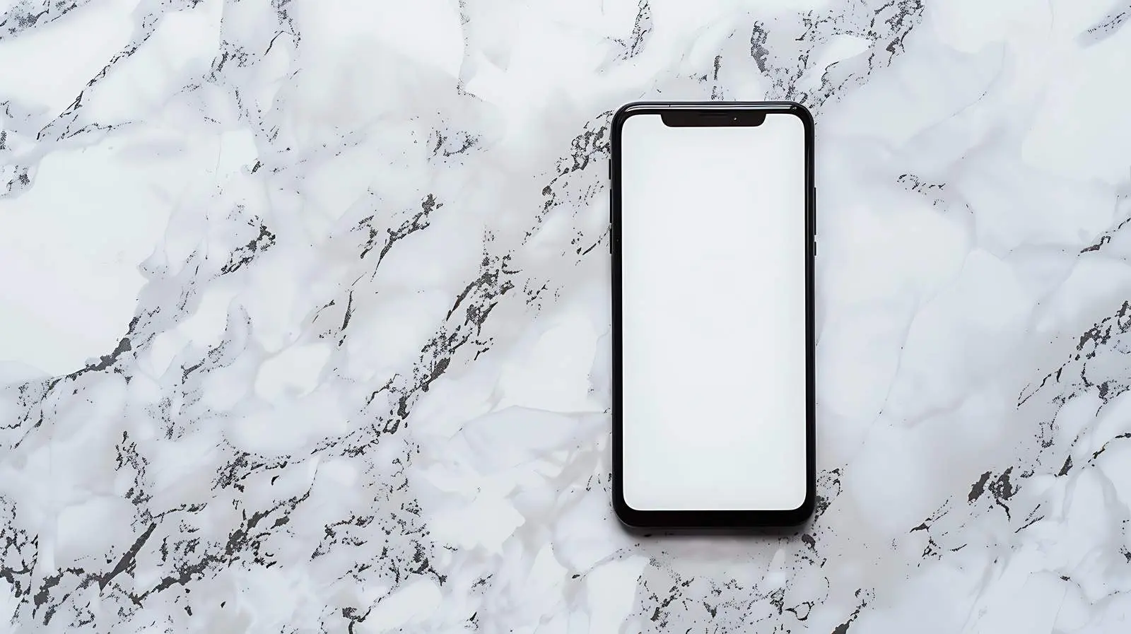 Blank Screen Mobile Phone on Marble Table — free download from Dotvec