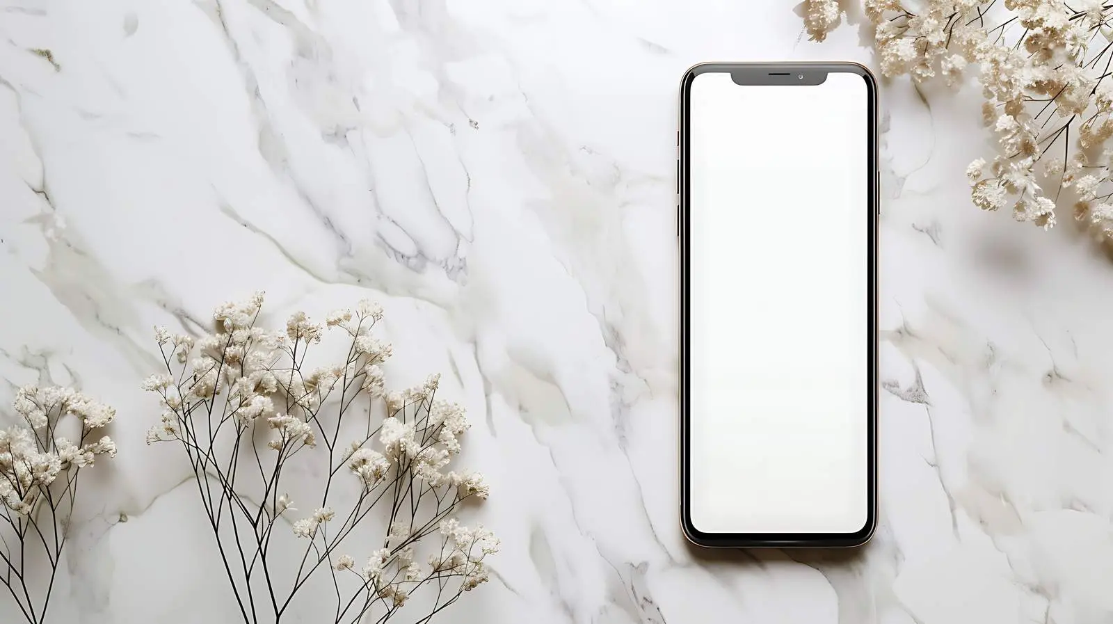 Blank Mobile Phone on Marble Table — free download from Dotvec