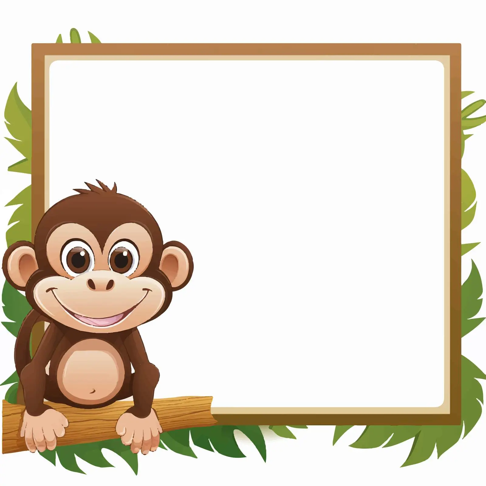 Cute Monkey Blank Sign Template — free download from Dotvec