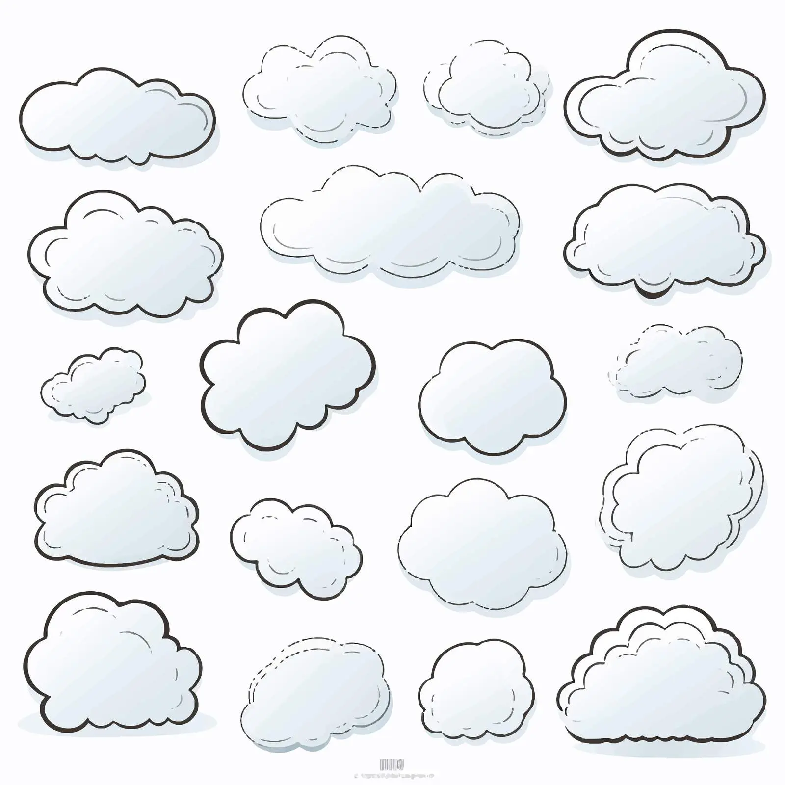 White Speech Bubbles for Creative Communication – free talking image from Dotvec