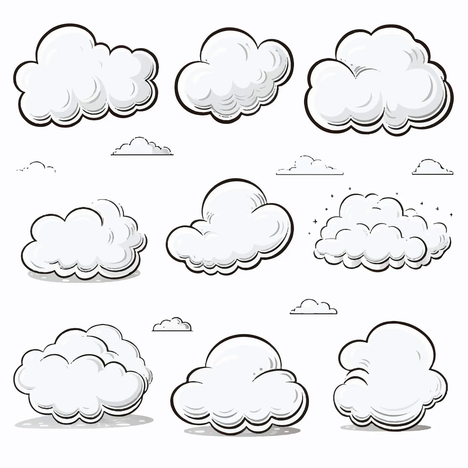 White Speech Bubbles for Dialogue and Thoughts – free speech bubbles image from Dotvec