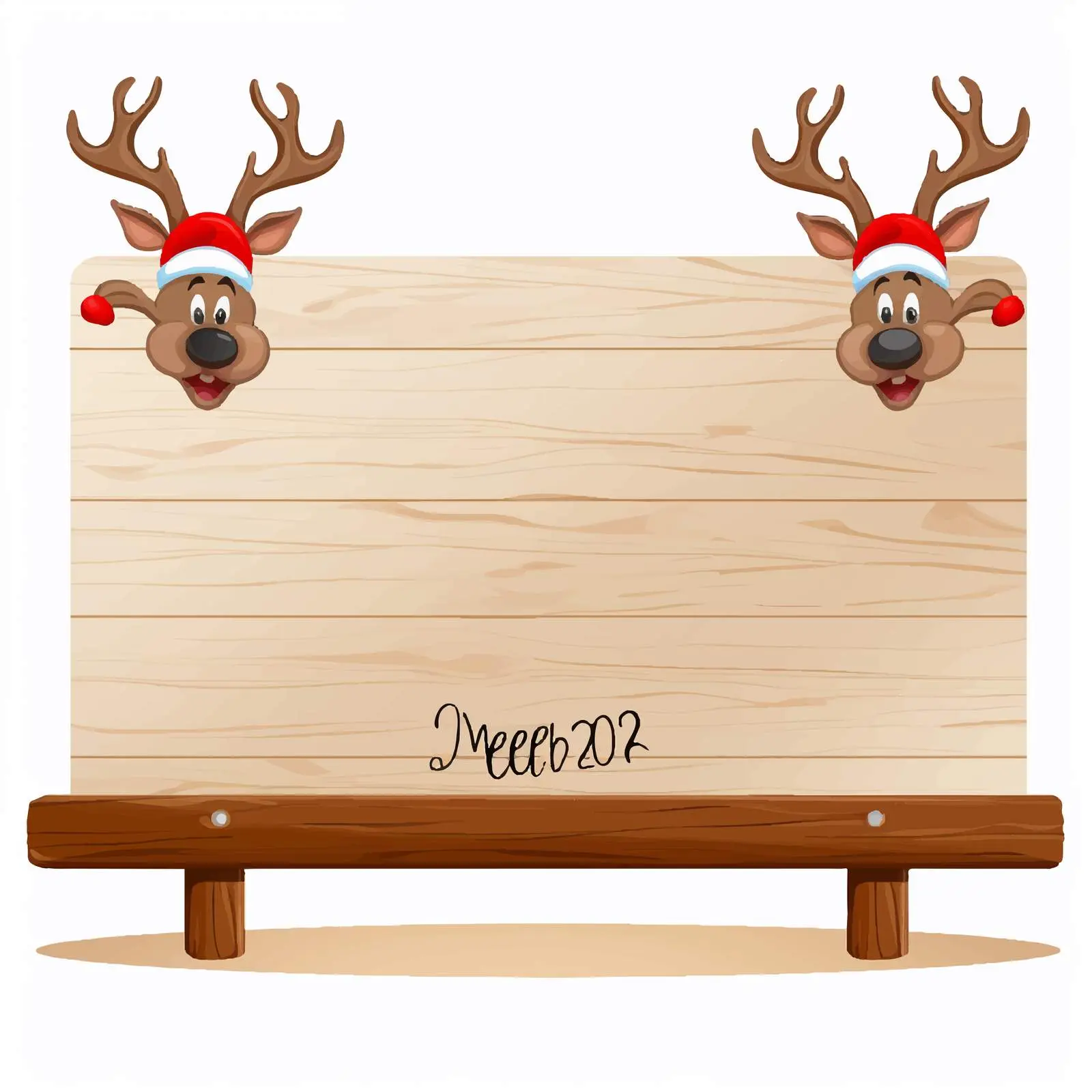 Merry Christmas 2020 Wooden Board Vector Design — free download from Dotvec