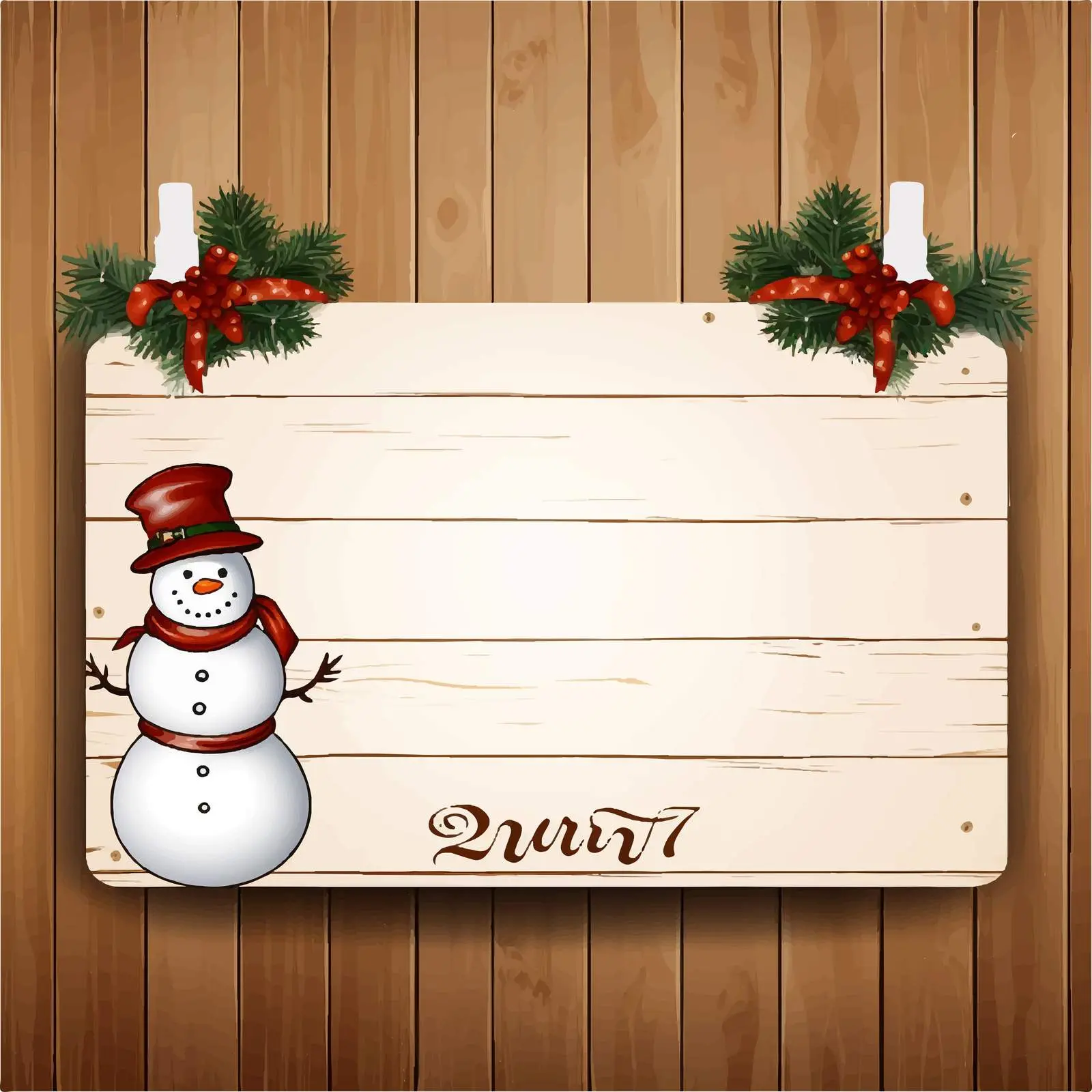 Merry Christmas 2020 Wooden Board Vector Design — free download from Dotvec