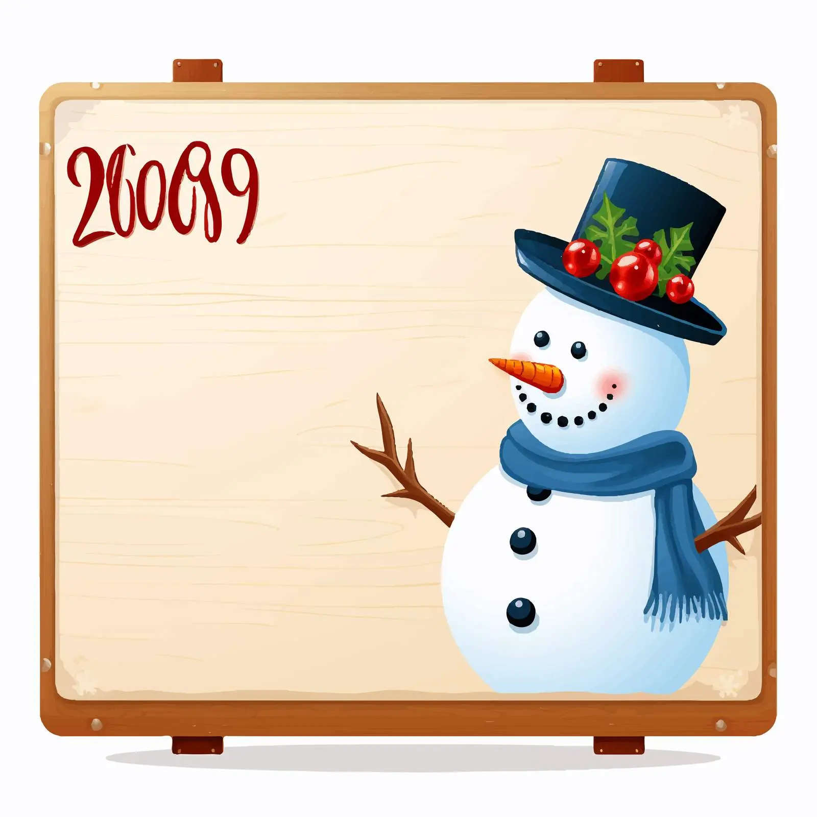Merry Christmas 2020 Wooden Board Vector Design — free download from Dotvec