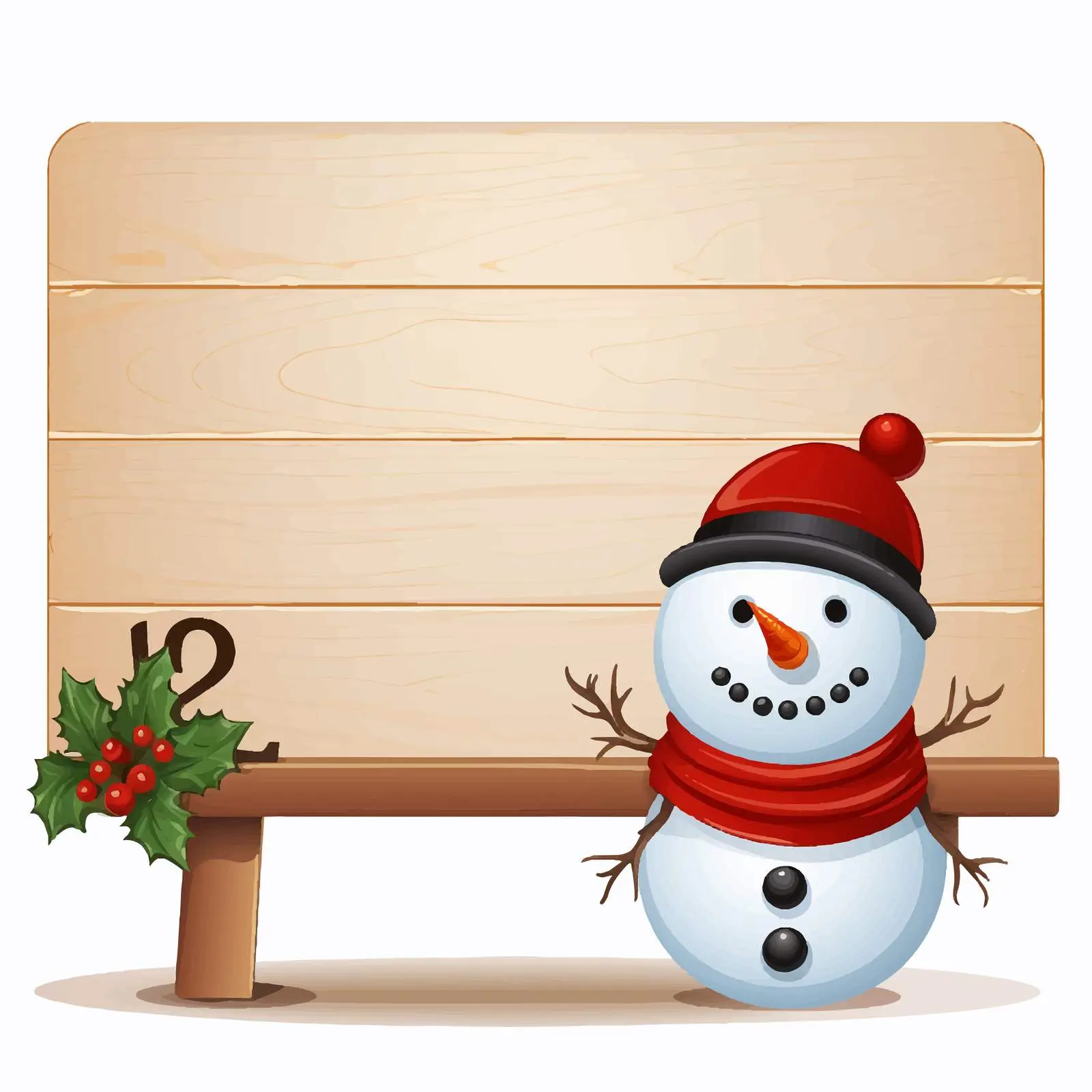 Merry Christmas 2020 Wooden Board Vector Art — free download from Dotvec