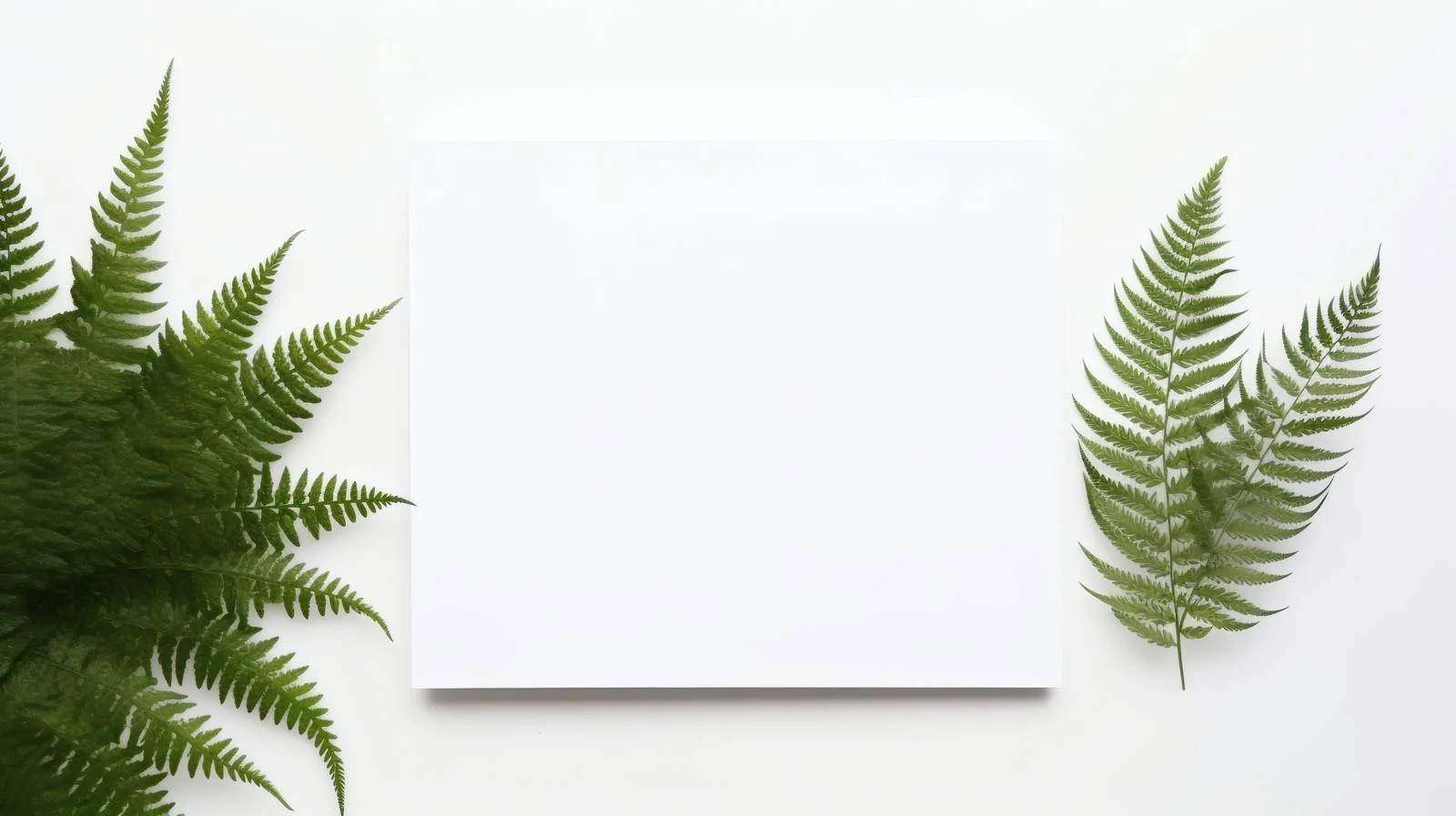 Minimalist blank card with green fern — free download from Dotvec