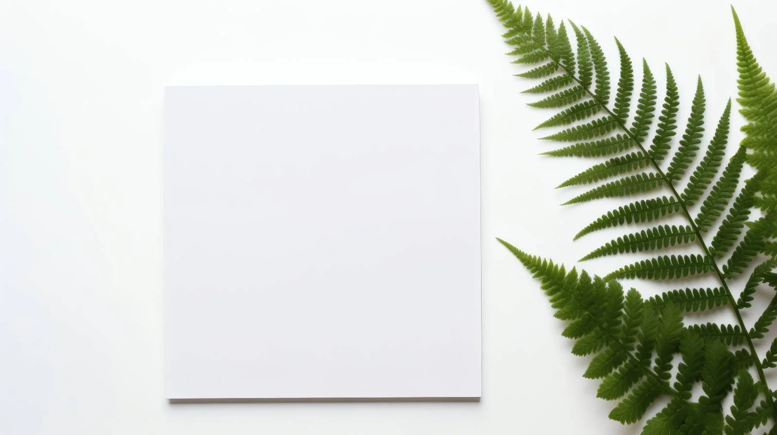 Elegant Card with Green Fern Plant on White Background — free download from Dotvec