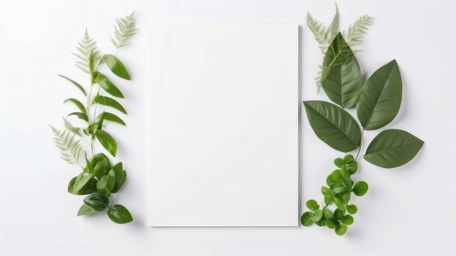 Minimalist Blank Card with Green Plants — free download from Dotvec