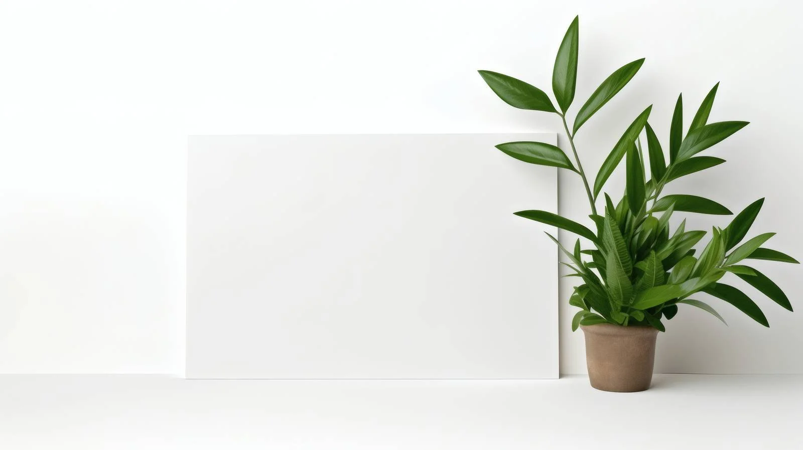 Simple Green Plants on Blank Card — free download from Dotvec