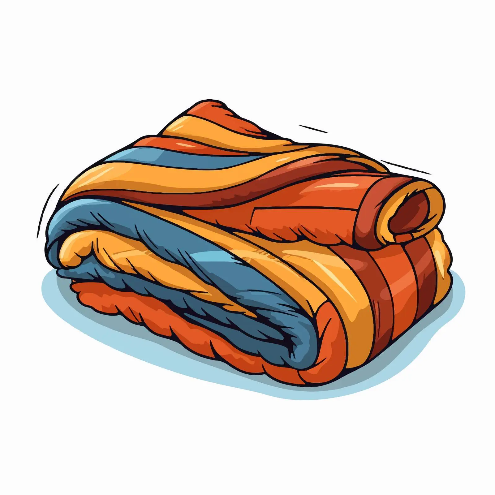 Cartoon Blanket Line Vector Illustration — free download from Dotvec