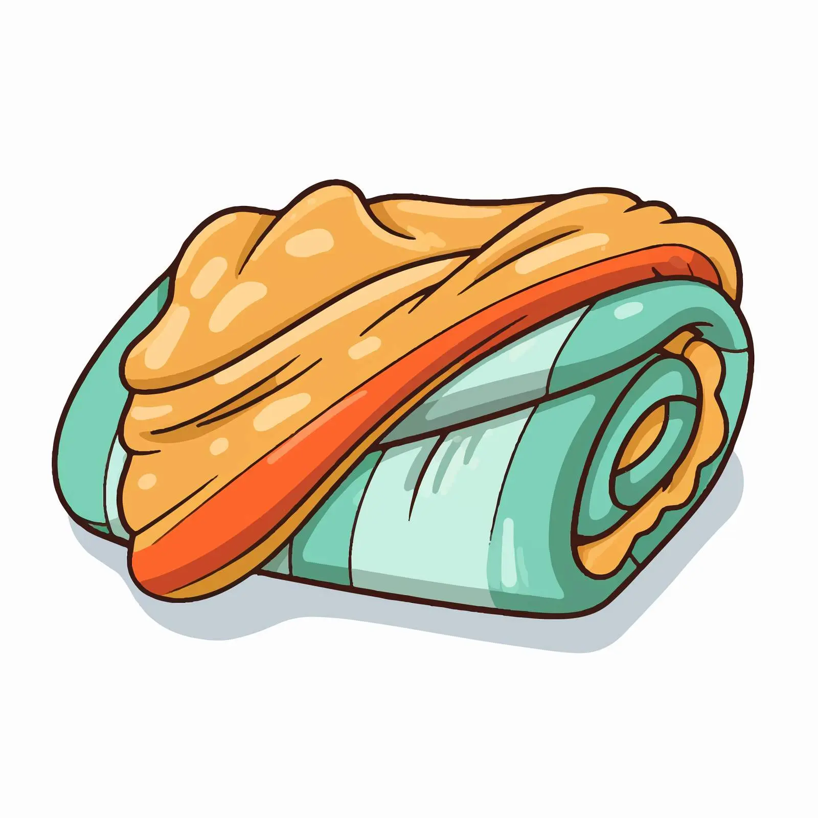 Cartoon Blanket Line Art Vector Illustration — free download from Dotvec
