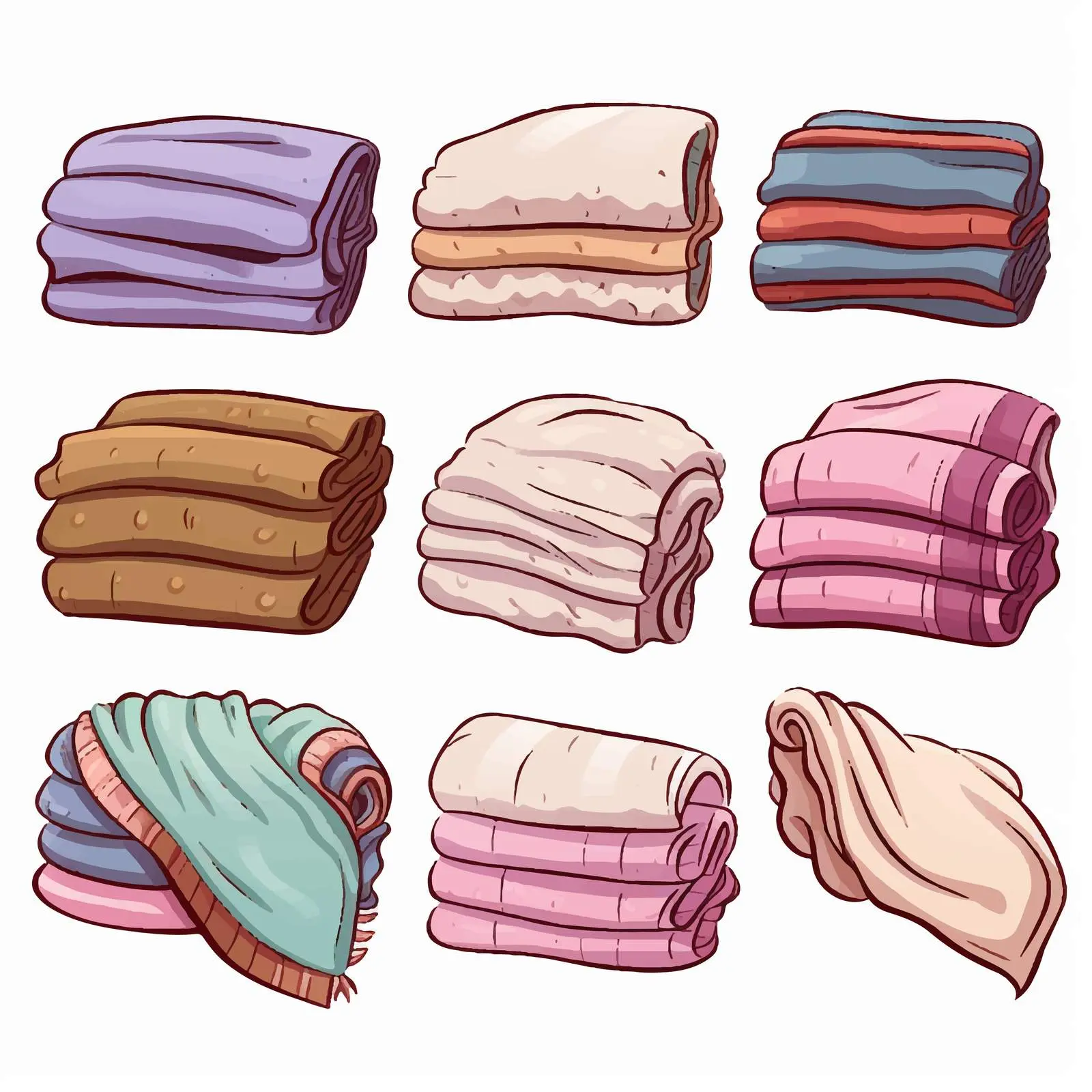 Blanket Line Vector Cartoon Illustration — free download from Dotvec