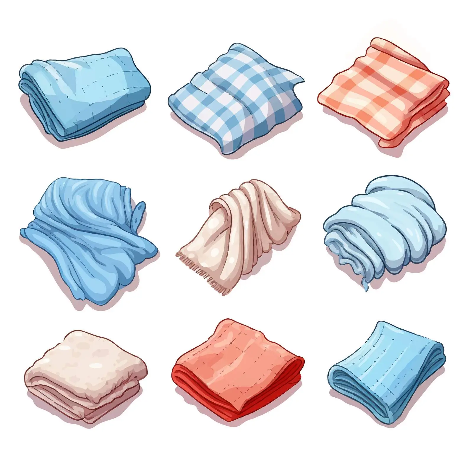 Vector Illustration of a Blanket on White Background — free download from Dotvec