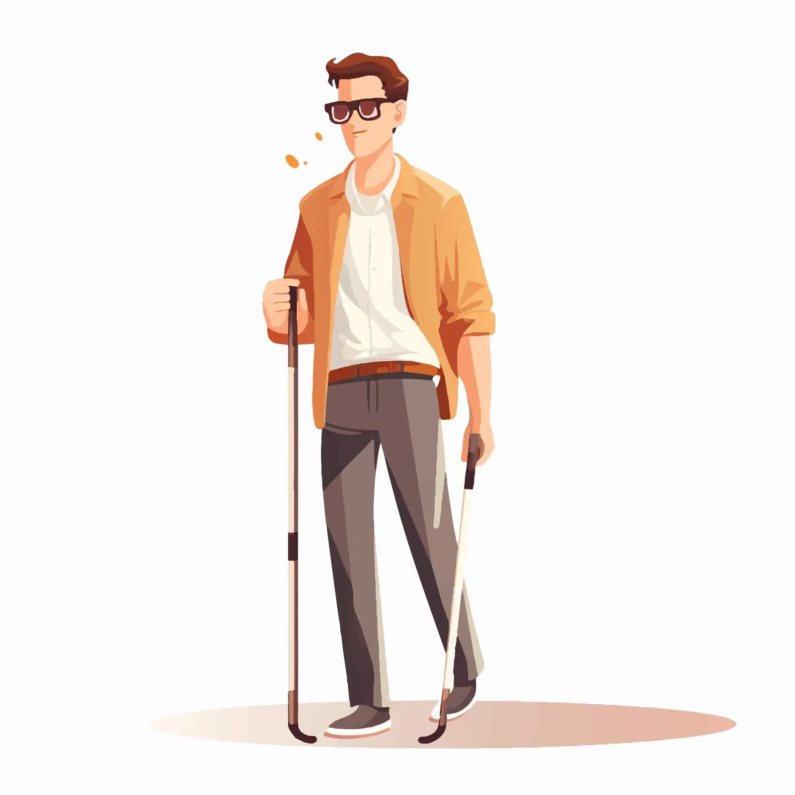 Blind Man with Cane and Sunglasses Vector — free download from Dotvec