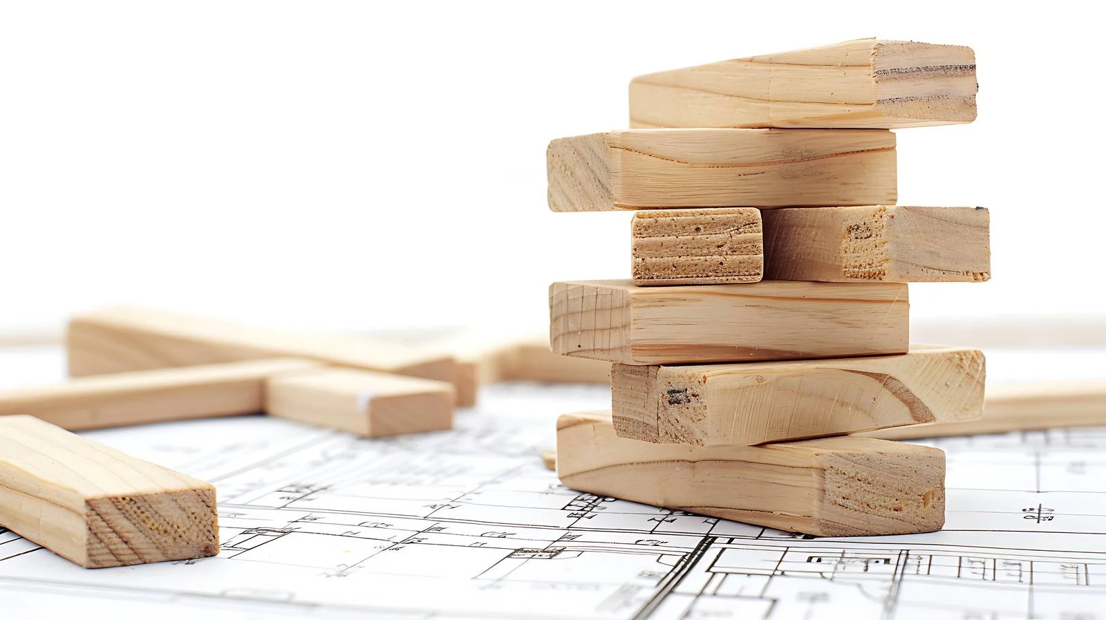 Wooden Tower Jenga Game on Factory Blueprint — free download from Dotvec