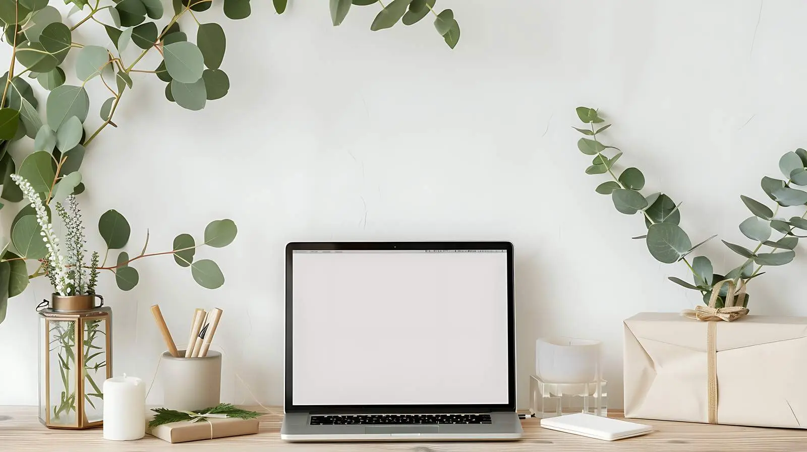 Home Office Workspace with Laptop and Desk — free download from Dotvec