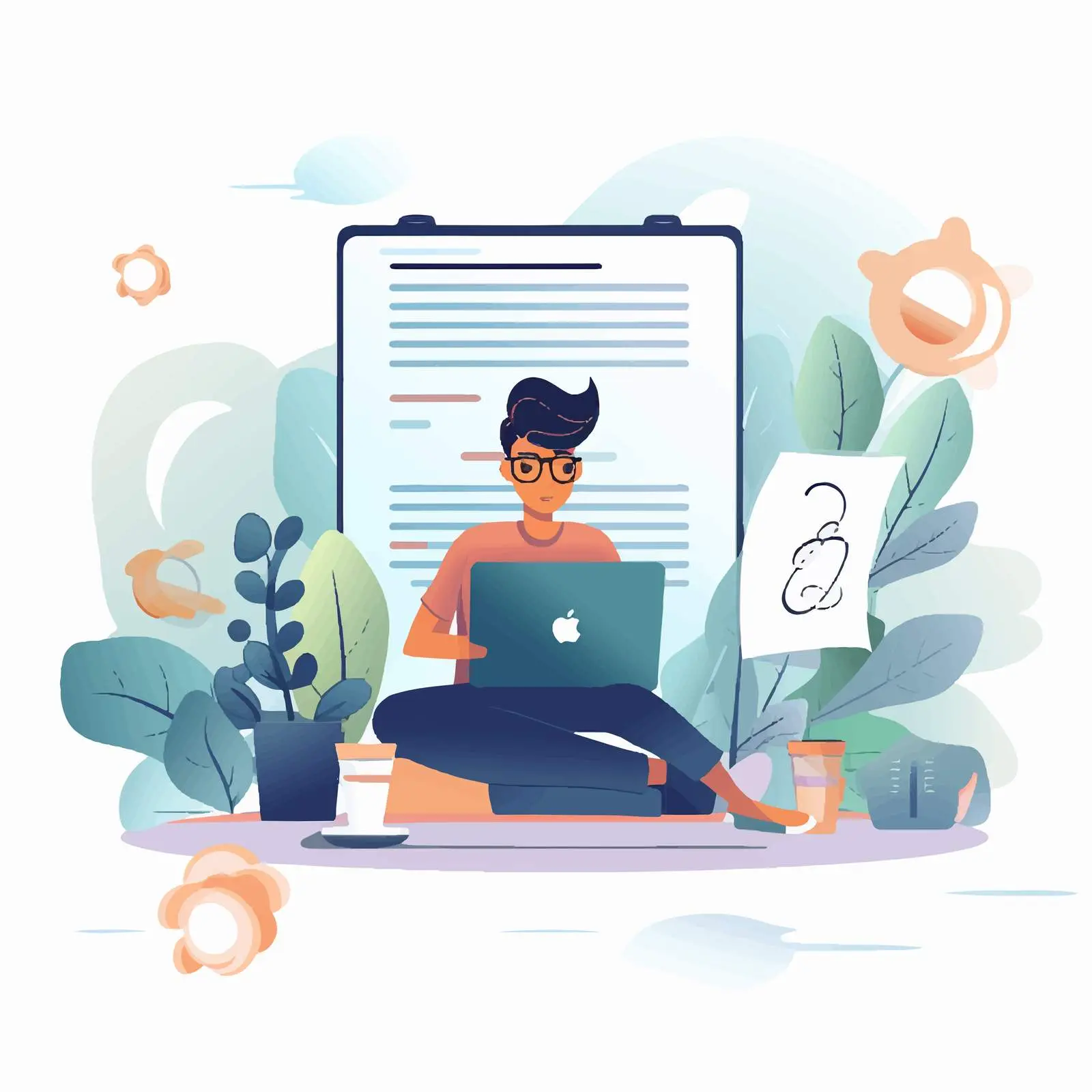 Blogging Concept Vector Illustration with Car – free design vector image from Dotvec