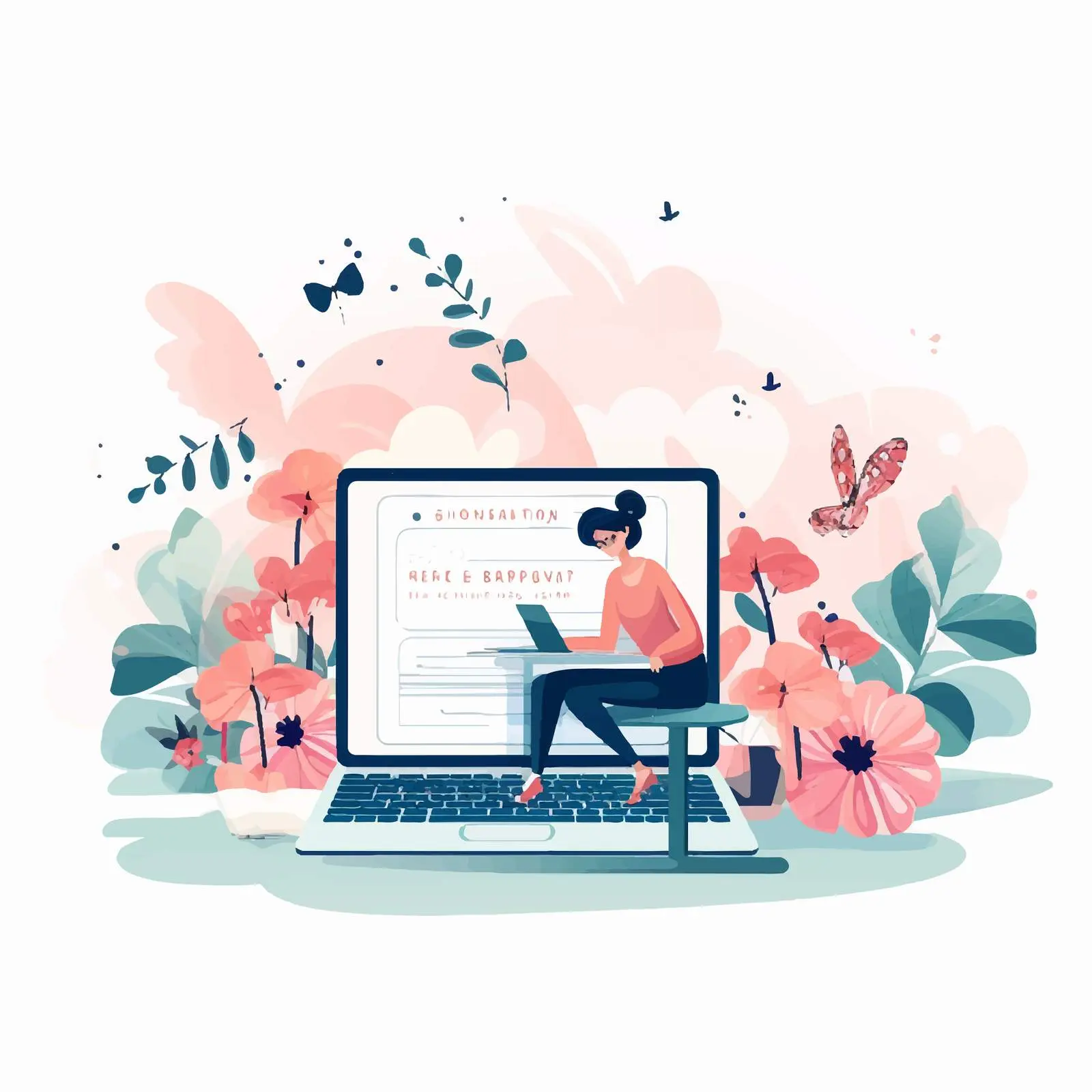 Vector Illustration of Blogging Concept with Car — free download from Dotvec