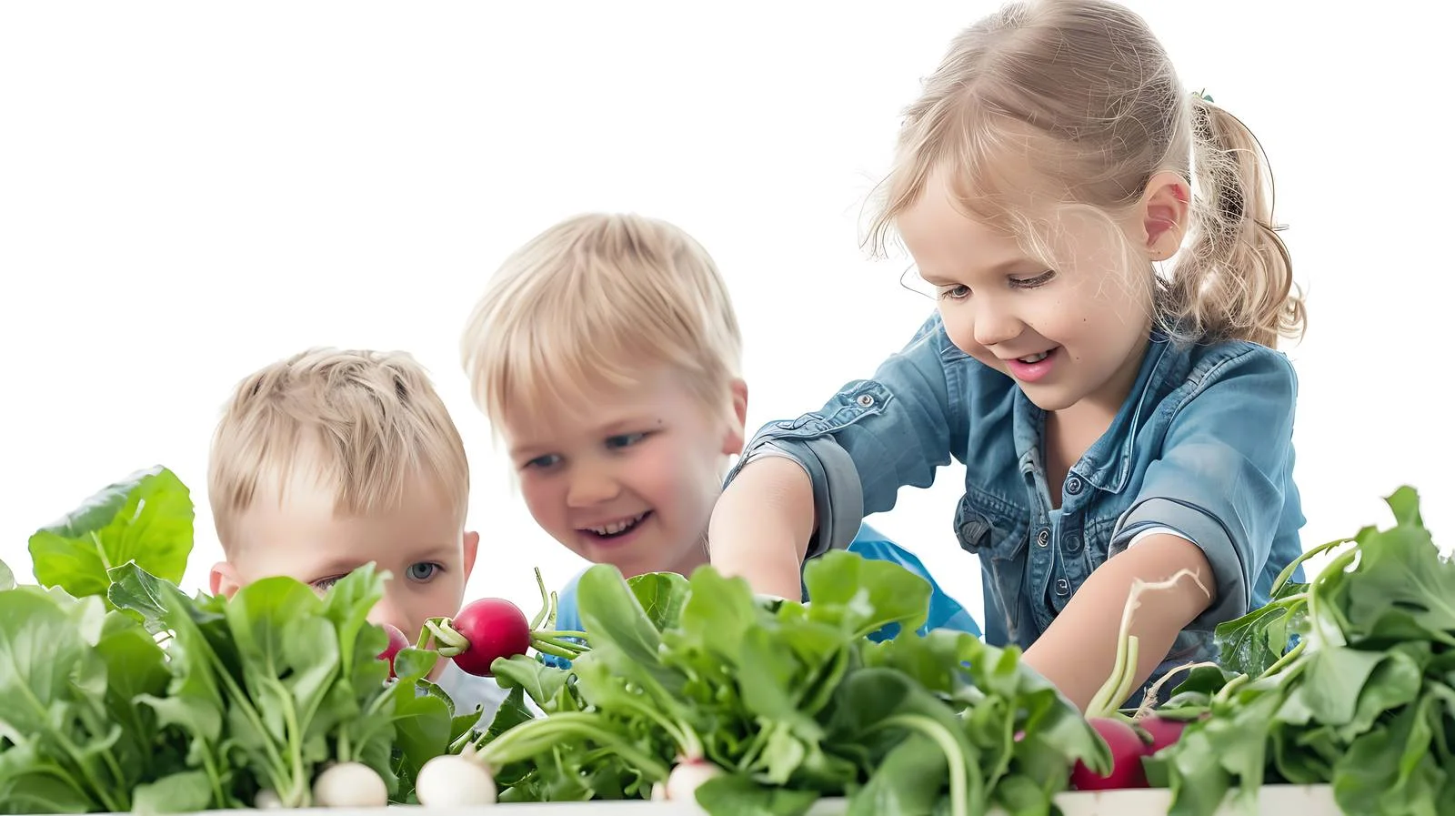 Young Siblings Harvesting Radish on Balcony — free download from Dotvec