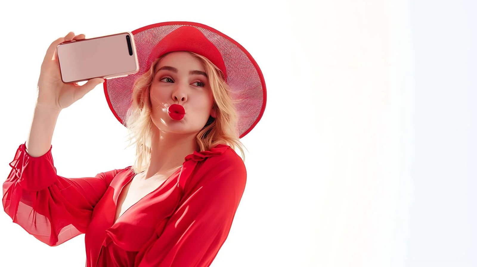 Fashionable Blond Woman with Smartphone — free download from Dotvec