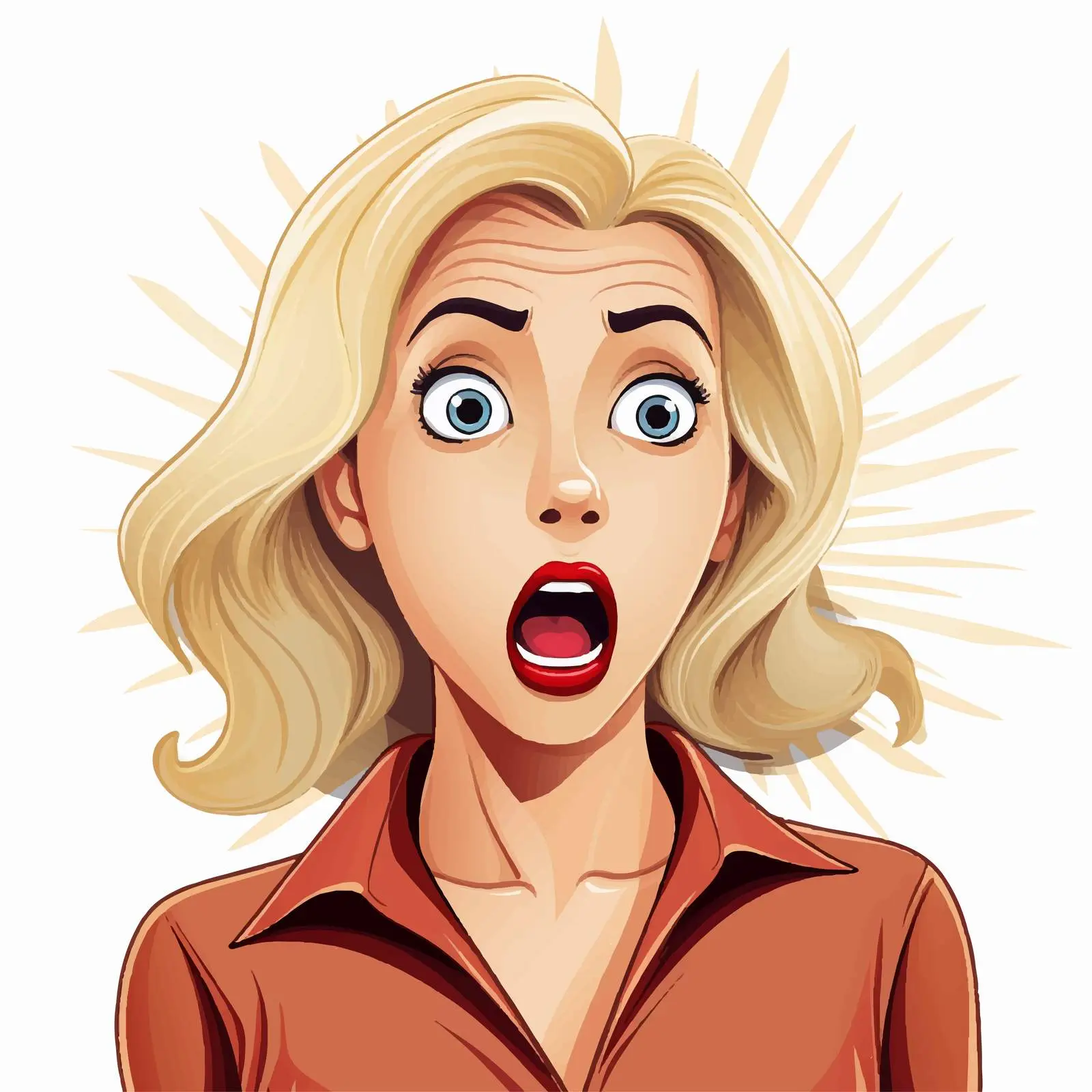 Blonde Character with Shocked Expression Vector — free download from Dotvec